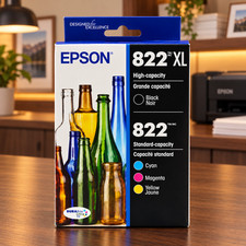 Genuine Epson 822XL T822XL-BCS Ink Combo Black XL C/M/Y Exp 2027+ picture