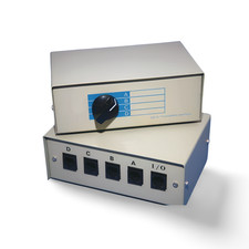 RJ45 ABCD 4 Way Switch Box Rotary Manual - Beige picture
