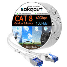 Cat 8 Ethernet Cable Slim 100Ft Outdoor&Indoor Pure Copper Cat8 Internet Cable f picture