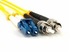 20 PACK LOT 2m LC-ST Duplex 9/125 Singlemode Fiber Optic Patch Cable Yellow 6FT picture