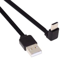 xiwai USB 2.0 Male to USB-C Type-C Up Down Angled 90 Degree Black picture