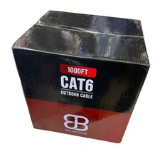  CAT6 Direct Burial Ethernet Cable 23AWG Solid CCA UTP, Waterproof 1000ft Black picture