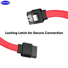 Red Flat SATA7P Male-Female Straight 180° 6Gbps SSD HDD Internal Hard Disk picture