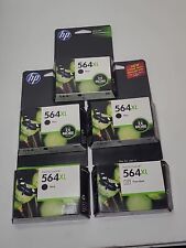 lot of 5 -- Genuine HP 564XL Black High Yield Printer Ink Cartridge Exp. 2012-14 picture
