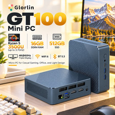 Glorlin GT100 Mini PC Ryzen 5 3500U 16GB DDR4 512GB SSD WiFi 6 BT5.3 Triple 4K picture