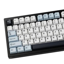 126 PCS PBT Double Shot Keycaps White Navy Blue For 60/65/75/100% Cherry MX picture
