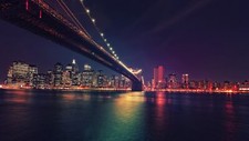 Landscape new york city cityscape usa night brooklyn Custom Gaming Mat Desk picture