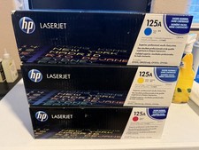HP 125A Tri-Pack Toner Cartridge Set - Sealed Boxes Cyan, Yellow, Magenta picture