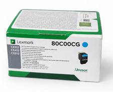 Original Lexmark 80C00CG Cyan Toner. New Sealed Box, We Ship Fast picture