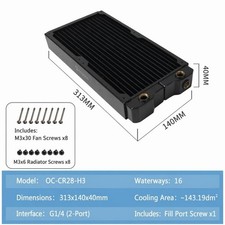 280mm Copper Radiator 3/4/6-Port G1/4 16-Way Industrial Heat Exchanger picture