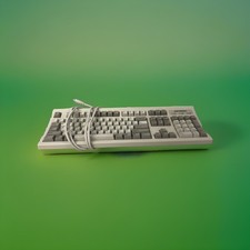 Micron RT6856TW NMB Wired PS/2 Keyboard Windows 98 Vintage Clicky picture