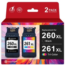 EaseFusion 260XL 261XL Replacement for Canon 260 and 261 Ink Cartridges PG-26... picture