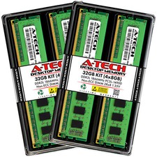 A-Tech 32GB (4 x 8GB) PC3-14900 Desktop DDR3 1866 MHz DIMM Memory RAM PC3L DDR3L picture