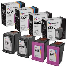 LD 4pk Reman Cartridge Set for HP Ink 64XL N9J92AN N9J91AN Black Color 7155 picture
