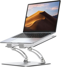 Ergonomic Adjustable Laptop Stand for Desk, Dual Foldable Computer Riser picture