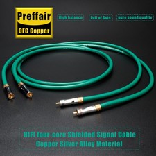 Pair OFC Silver Plated Wire + Pure Copper Wire HiFi Audio Interconnect RCA Cable picture