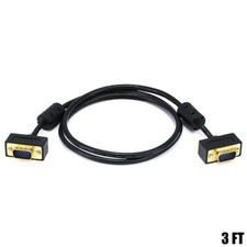3FT SVGA VGA Monitor Cable Male to Male M/M PC Laptop Ferrites Slim Gold Plated picture