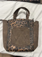Wrangler Animal Print Faux Leather Briefcase Brown Black Multiple Compartments picture