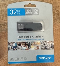 PNY Elite Turbo Attache 4 32GB USB 3.2 Flash Drive 100MB/s Brand New picture