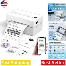 High-Speed 4x6 Thermal Printer, Bluetooth & USB, Versatile DIY Labeling, White picture