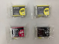 New Genuine Epson 88 Ink Black Yellow Magenta Sealed Bags Lot of 4 Expired picture
