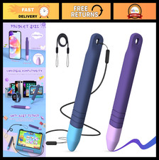 Kid-Friendly Touch Screen Stylus Pens 2-Pack with Tethers - Anti-Rolling, Compat picture