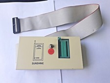 Sunshine Eprom Programmer PCB, IDC ribbon cable connected, ZIF socket picture