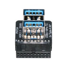 CY Angled Dual USB 3.0 Type-A Female to Motherboard 20/19 Pin Box Header Adapter picture