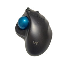 Logitech M570 Wireless Ergonomic Trackball Mouse Gray Scroll Wheel w/dongle picture