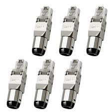 6-Pack Cat7 Cat6A RJ45 Connector, Tool-Free picture