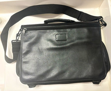 TUMI 909D3 Black Leather Padded Briefcase 15