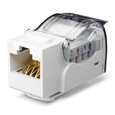 VCE Cat6 Keystone Jack Toolless 25-Pack, Slim Profile RJ45 Ethernet White  picture