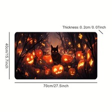 Anime Pumpkin Lantern Halloween Pattern Mouse Pad, Extra Large Stitched Edge N picture