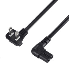 1.5FT SPT-2 18 AWG Angled 2-Slot Non-Polarized Angle Figure 8 Power Cord (IEC... picture