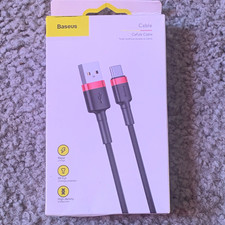 Baseus Cafule USB-A to USB-C Braided Cable, Black/Red, 3.8 ft picture