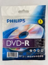 Philips DVD+R 4.7GB Media Disc -2 Pack  New Old Stock Unopened picture