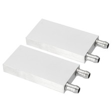 2Pcs, Aluminum Water Cooling Block 40x80x12mm Liquid Cooler Heat Sink Silver picture