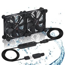 Dual 120mm Fan with 10 Speed USB 5V DC 12V IPX5 Waterproof Cooling Fan for TV... picture