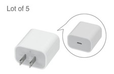 Lot of 5 Genuine Apple A2305 20W USB-C Power Adapter Wall Charger MHJA3AMA White picture