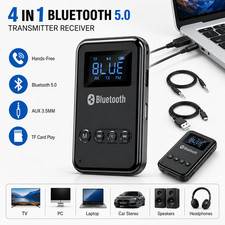 USB Bluetooth 5.0 Transmitter Receiver 4in1 Wireless Audio 3.5mm Aux Car Adapter picture