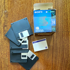 Sony MFD 2HD 3.5in Micro Floppy Disks 2HD Double Sided IBM Formatted x7 Box picture