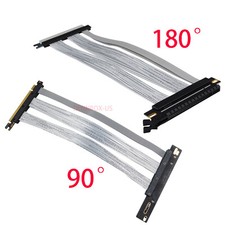90/180 Degree PCIE 4.0 Extension Cable 16x Shielded GPU Riser High Speed Cable  picture