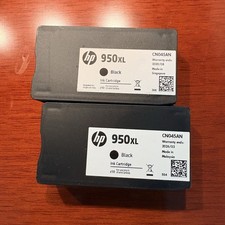 2 HP 950XL Ink Cartridges- NO BOXES-  Black CN045AN picture