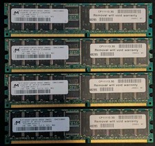 1GB Micron - 4x Lot - MT18VDDT12872AG-265D2 - 333MHz CL2.5 PC2100 Reg DIMM ECC  picture