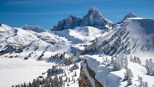 Landscape nature winter snow mountains wyoming usa trees Custom Gaming Mat Desk picture