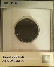 Belkin F4U006 Black 4 Port Travel USB Hub  High Speed USB - BRAND NEW picture