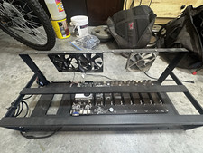 BTC-T37 V1.1 open-air GPU mining rig setup. picture