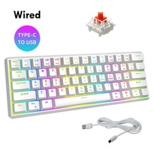 Snpurdiri 60% Gasket Wired Gaming Keyboard RGB LED Backlit 61 Red Switch Office picture
