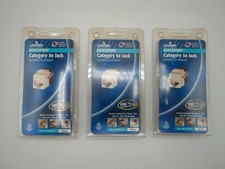 Lot of 3 Leviton Voice Grade Snap-In Jack 6P6C White R02-5G108-W - ST39 picture