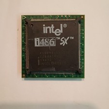 RARE INTEL 486SX 25mhz CPU Processor Ceramic Gold KU80486SX-25 Vintage SX673 picture